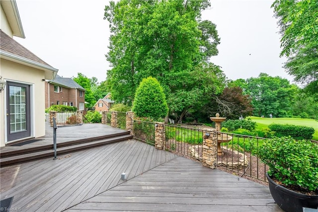 608 Greyrock Rd, Whitsett, NC 27377 - wooden deck featuring view of scattered trees