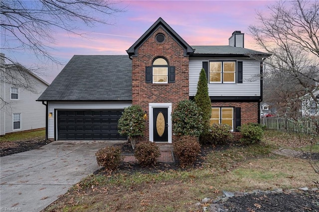 view of front of house featuring a garage