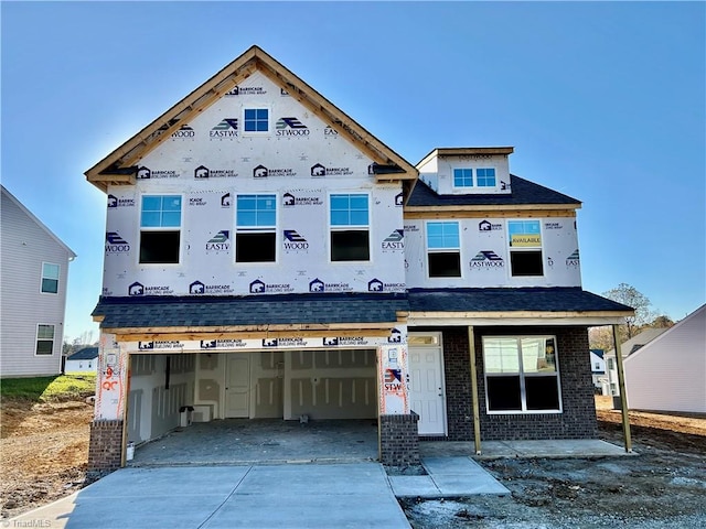 property under construction with a garage