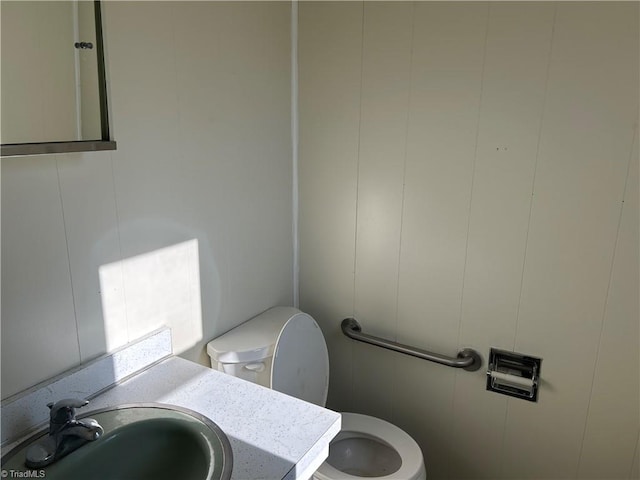 bathroom with toilet and vanity