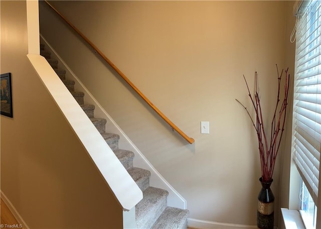 stairs with baseboards