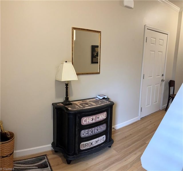 bedroom featuring baseboards and light wood-style floors