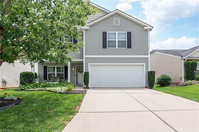 4385 Morning Ridge Ln, Winston-Salem, NC 27101 - traditional-style home with a garage, driveway, and a front yard