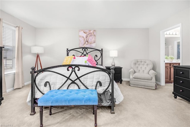 4385 Morning Ridge Ln, Winston-Salem, NC 27101 - bedroom with light colored carpet and connected bathroom