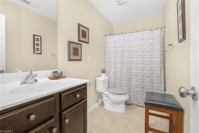 4385 Morning Ridge Ln, Winston-Salem, NC 27101 - full bathroom featuring vanity, tile patterned flooring, and a shower with shower curtain