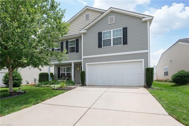 4385 Morning Ridge Ln, Winston-Salem, NC 27101 - traditional-style house with a garage, driveway, and a front lawn