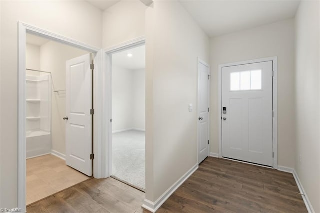 entrance foyer featuring hardwood / wood-style flooring