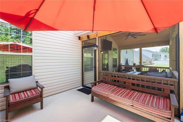 1951 Rubywood St, Greensboro, NC 27405 - view of patio / terrace featuring a ceiling fan