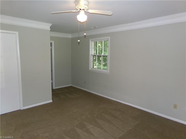 203 Turkey Hill Dr, King, NC 27021 - carpeted spare room featuring crown molding and a ceiling fan