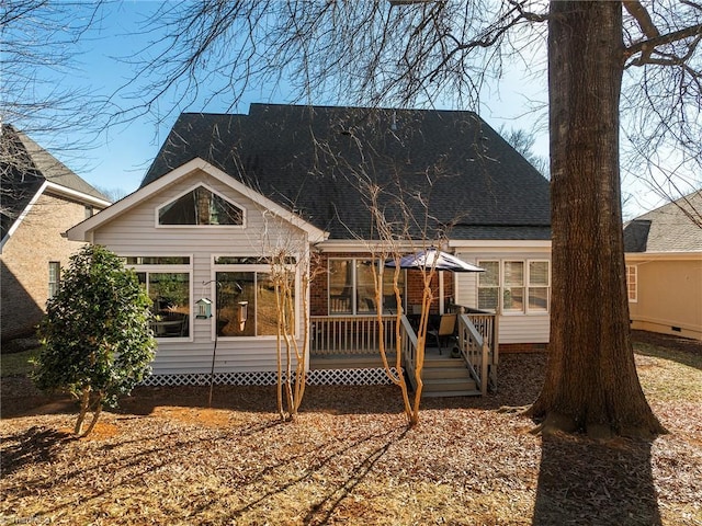 view of front of house featuring a deck