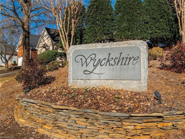 view of community sign