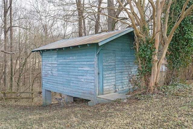 view of shed