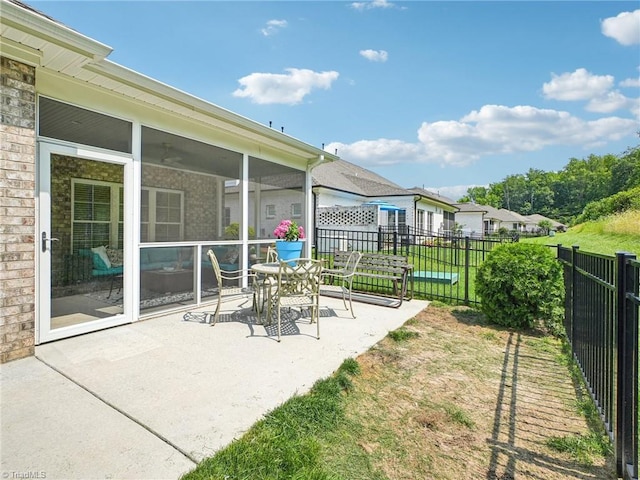 1659 Angus Ridge Dr, Kernersville, NC 27284 - fenced backyard featuring a patio area and a sunroom