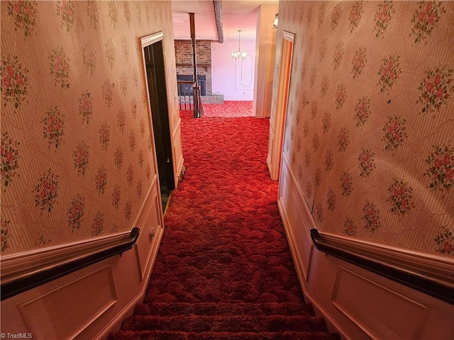 112 Balcony Ln, Mount Airy, NC 27030 - hall with dark carpet