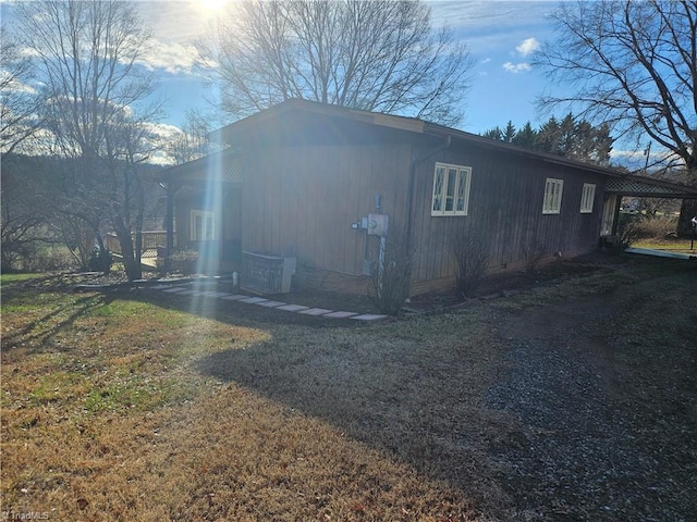 112 Balcony Ln, Mount Airy, NC 27030 - view of home's exterior with cooling unit and a lawn