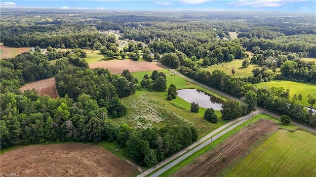 4345 Mcintyre Rd, Gibsonville, NC 27249 - aerial view of a nearby body of water and a heavily wooded area