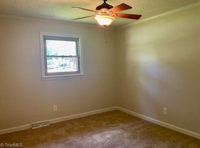327 Lanier Dr, Lexington, NC 27295 - carpeted spare room with crown molding, baseboards, and ceiling fan