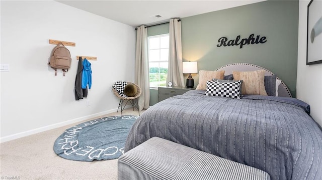 bedroom with carpet floors