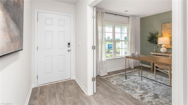 interior space with light wood-type flooring