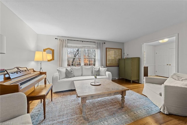 living room featuring light hardwood / wood-style flooring