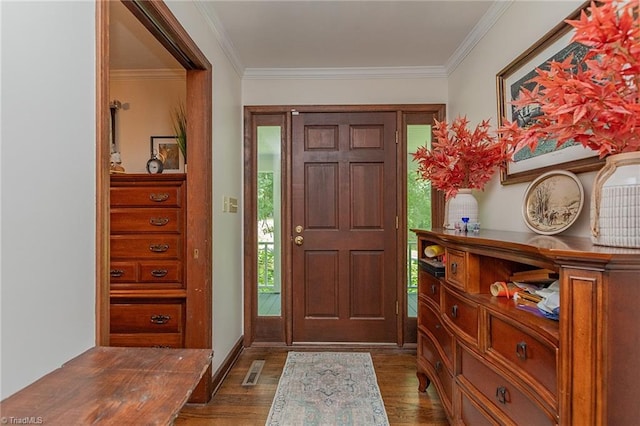 250 Oakmont Ter, Lexington, NC 27295 - foyer entrance featuring dark wood-style floors and crown molding