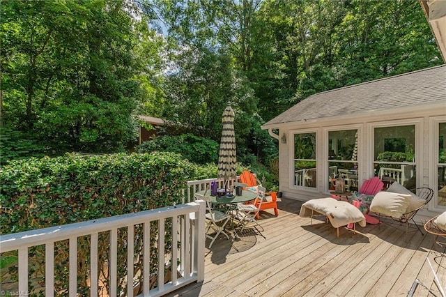 250 Oakmont Ter, Lexington, NC 27295 - wooden terrace featuring outdoor dining area