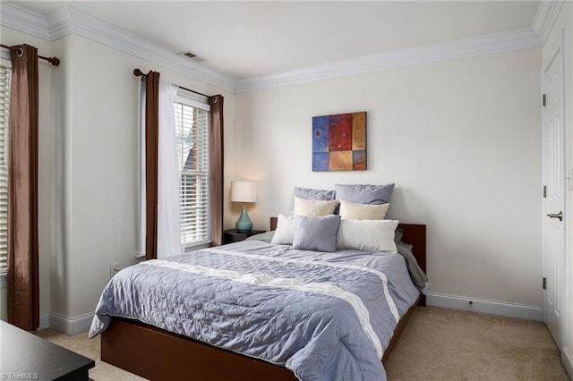 15 Orchard Grass Ct, Greensboro, NC 27410 - bedroom with light colored carpet, ornamental molding, and baseboards