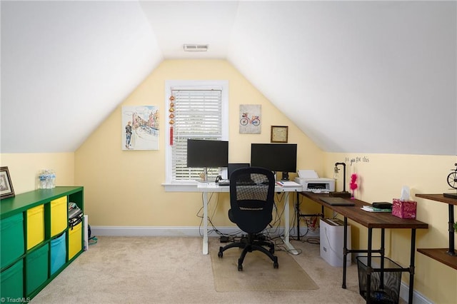 15 Orchard Grass Ct, Greensboro, NC 27410 - office space with vaulted ceiling, carpet, and baseboards