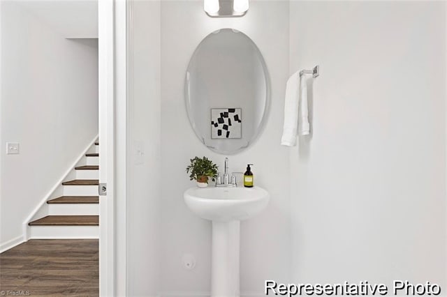 6926 Baler Way Unit 19, Thomasville, NC 27360 - bathroom with wood finished floors and a sink