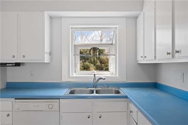 kitchen with dishwasher and white cabinets