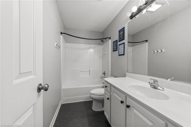 6416 Rock Springs Rd, Greensboro, NC 27410 - full bathroom featuring vanity, a textured ceiling, and shower / bath combination