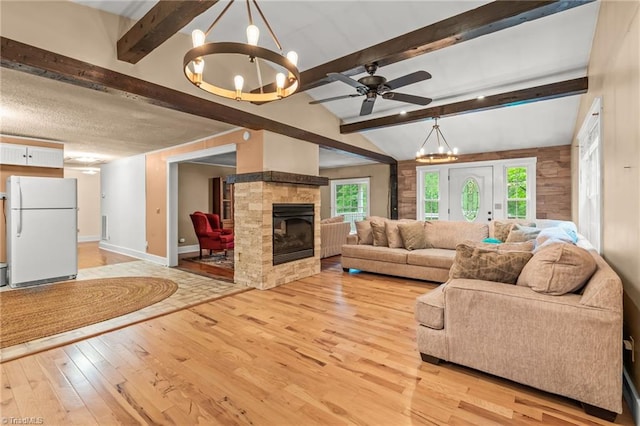 2796 Grant Trl, Randleman, NC 27317 - living area with a chandelier, light wood-style flooring, and healthy amount of natural light