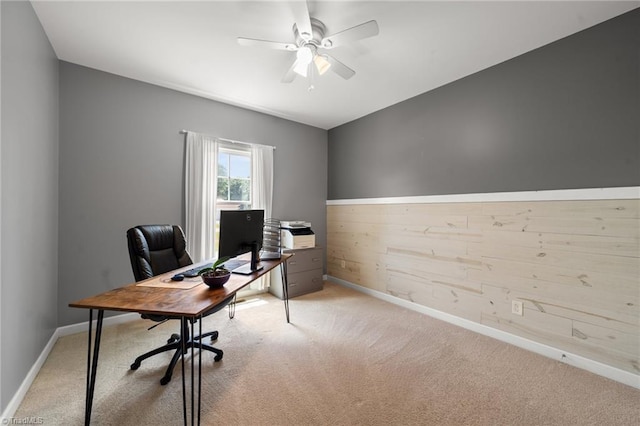 4215 Chippenham Ct, Graham, NC 27253 - office space with ceiling fan, light carpet, and baseboards