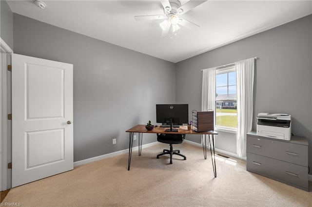 4215 Chippenham Ct, Graham, NC 27253 - carpeted office with ceiling fan and baseboards