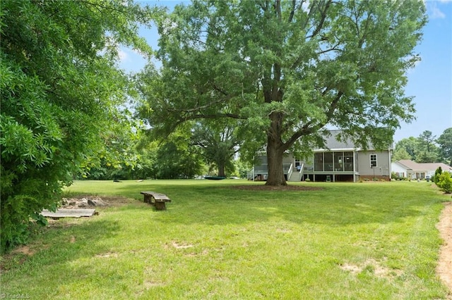 4215 Chippenham Ct, Graham, NC 27253 - view of green lawn featuring a sunroom