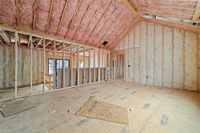 view of unfinished attic