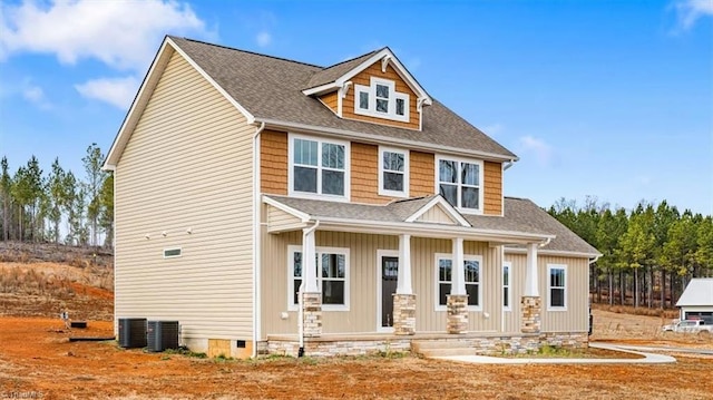 craftsman inspired home featuring a porch