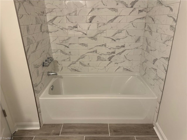 1230 W Sedgefield Dr, Winston-Salem, NC 27107 - full bathroom featuring baseboards, bathtub / shower combination, and wood finished floors