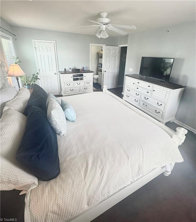 1620 Cherry Blossom Ln Unit 301, Winston-Salem, NC 27127 - bedroom featuring carpet flooring, a closet, a ceiling fan, and ensuite bathroom