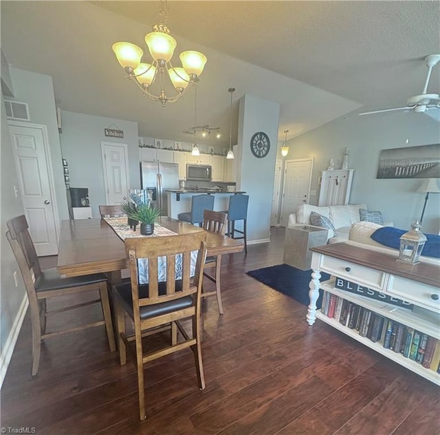 1620 Cherry Blossom Ln Unit 301, Winston-Salem, NC 27127 - dining area featuring a chandelier, wood finished floors, ceiling fan, and a textured ceiling