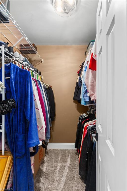 spacious closet with carpet
