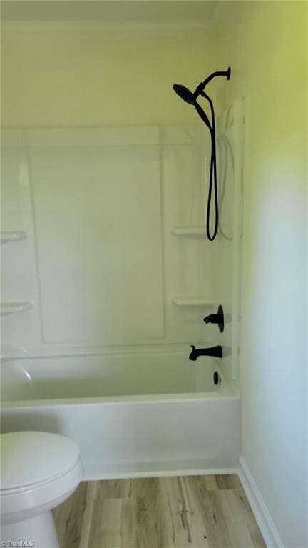 313 Farmstead Rd, King, NC 27021 - bathroom with wood finished floors and bathtub / shower combination