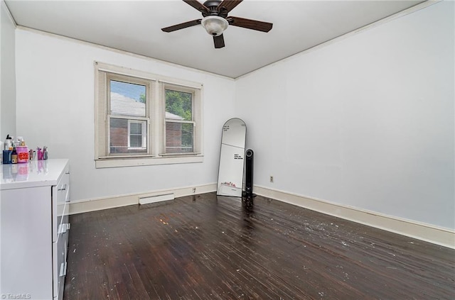 2110 E Green Dr, High Point, NC 27260 - interior space with baseboards, hardwood / wood-style floors, and a ceiling fan