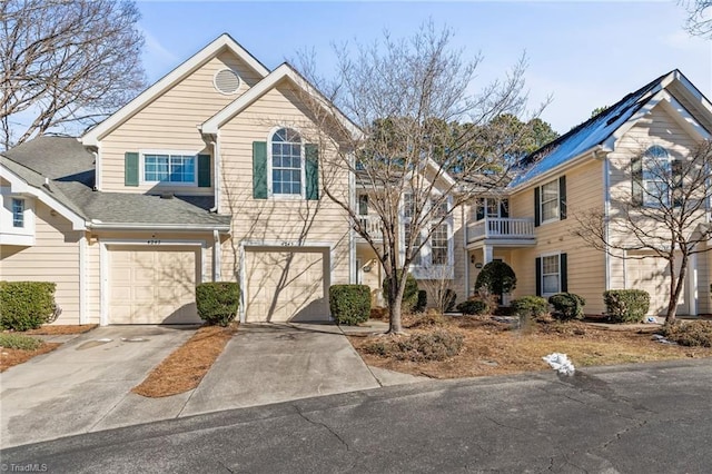 front of property with a garage