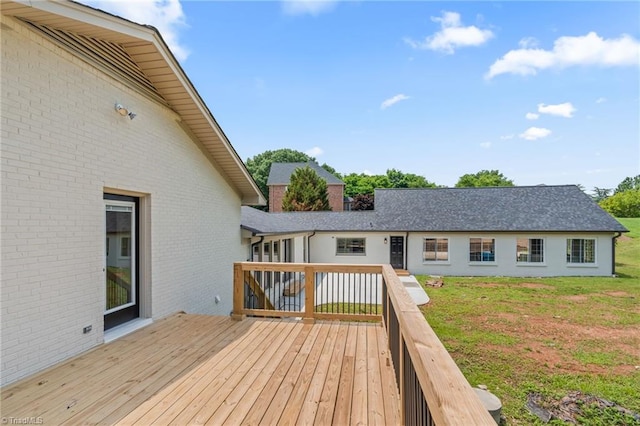 135 Boxwood Cir, Advance, NC 27006 - wooden terrace featuring a yard