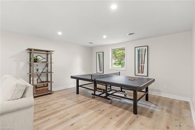 135 Boxwood Cir, Advance, NC 27006 - recreation room with recessed lighting, light wood-style flooring, and baseboards