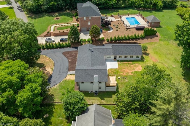 135 Boxwood Cir, Advance, NC 27006 - aerial view of property and surrounding area with a pool
