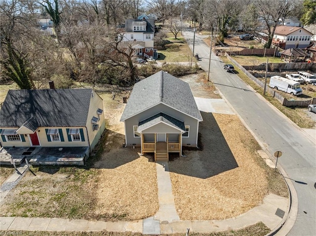 bird's eye view with a residential view