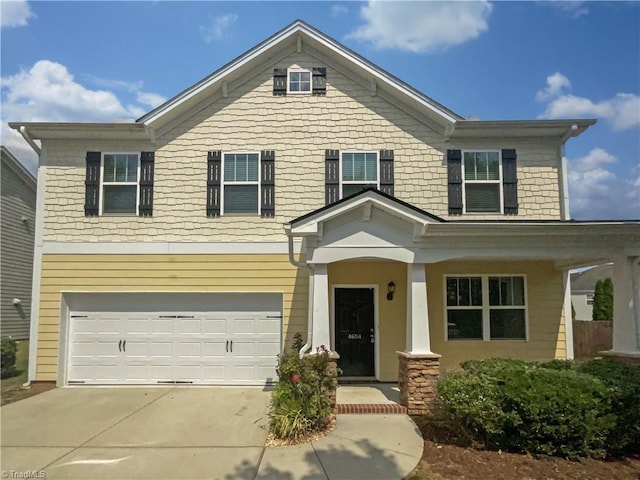 view of front facade with a garage