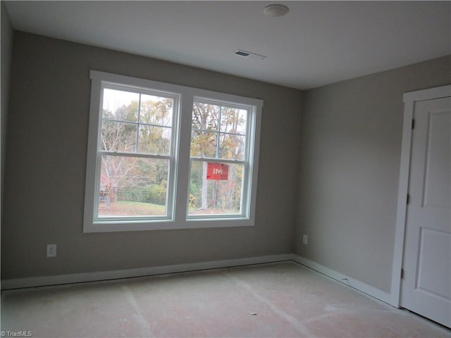 view of spare room